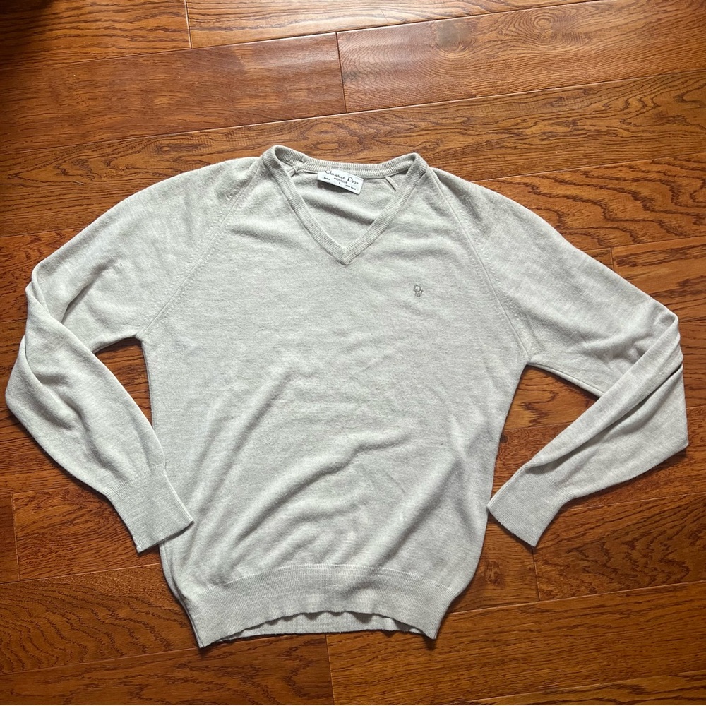 Christian Dior Monsieur Sweater Supersoft V Neck Cream Layering USA Size Large